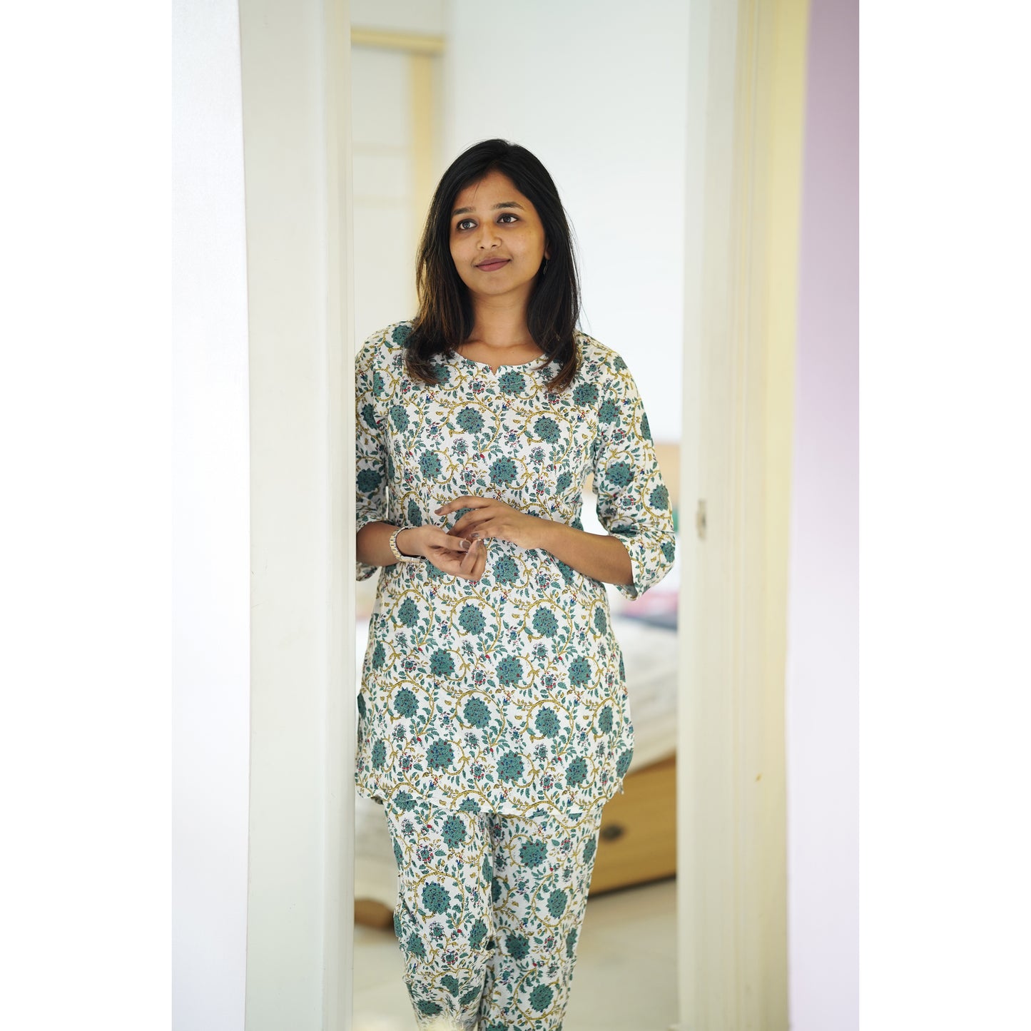 Blue floral co ord set