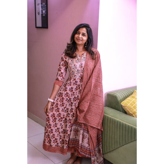 Marron Ethnic Anarkali Set