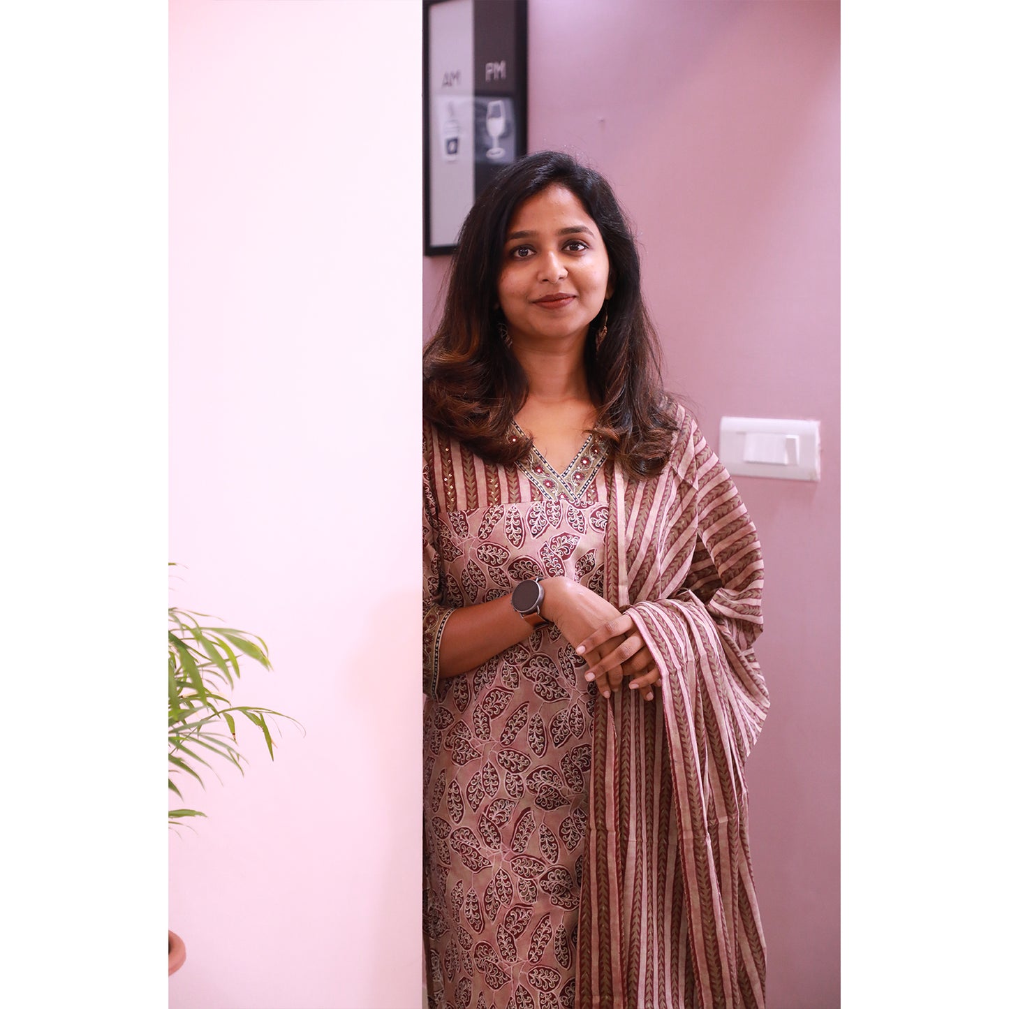 Marron Ethnic Chudi set