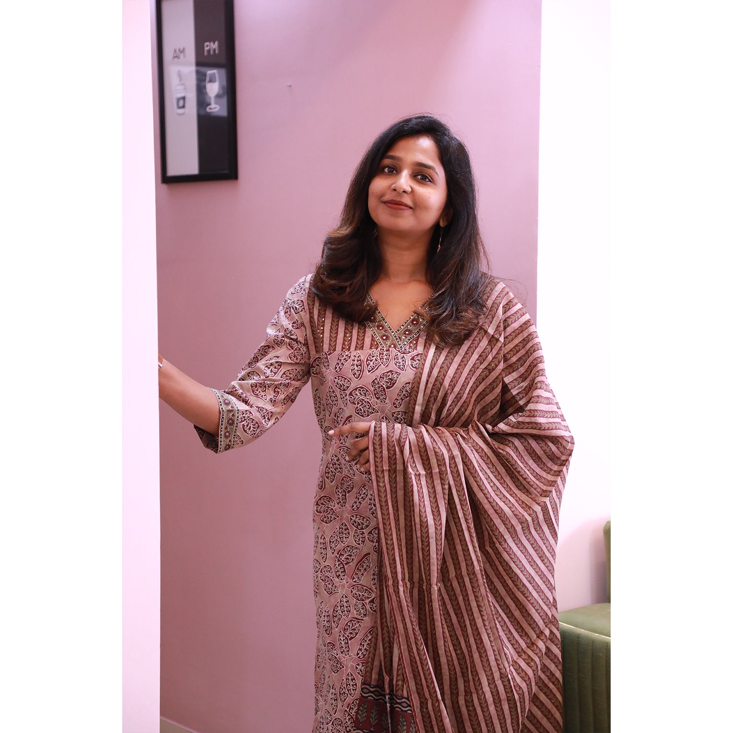Marron Ethnic Chudi set