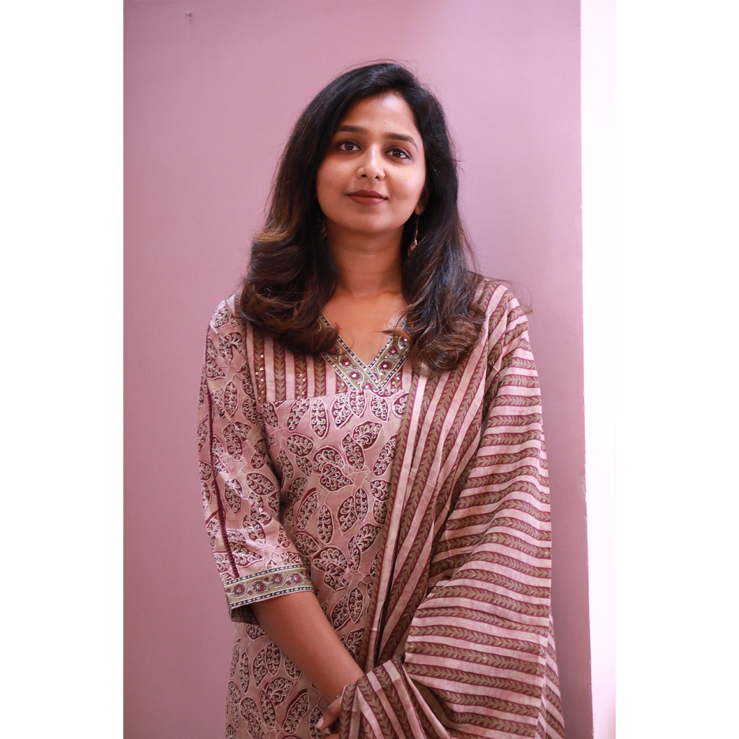 Marron Ethnic Chudi set