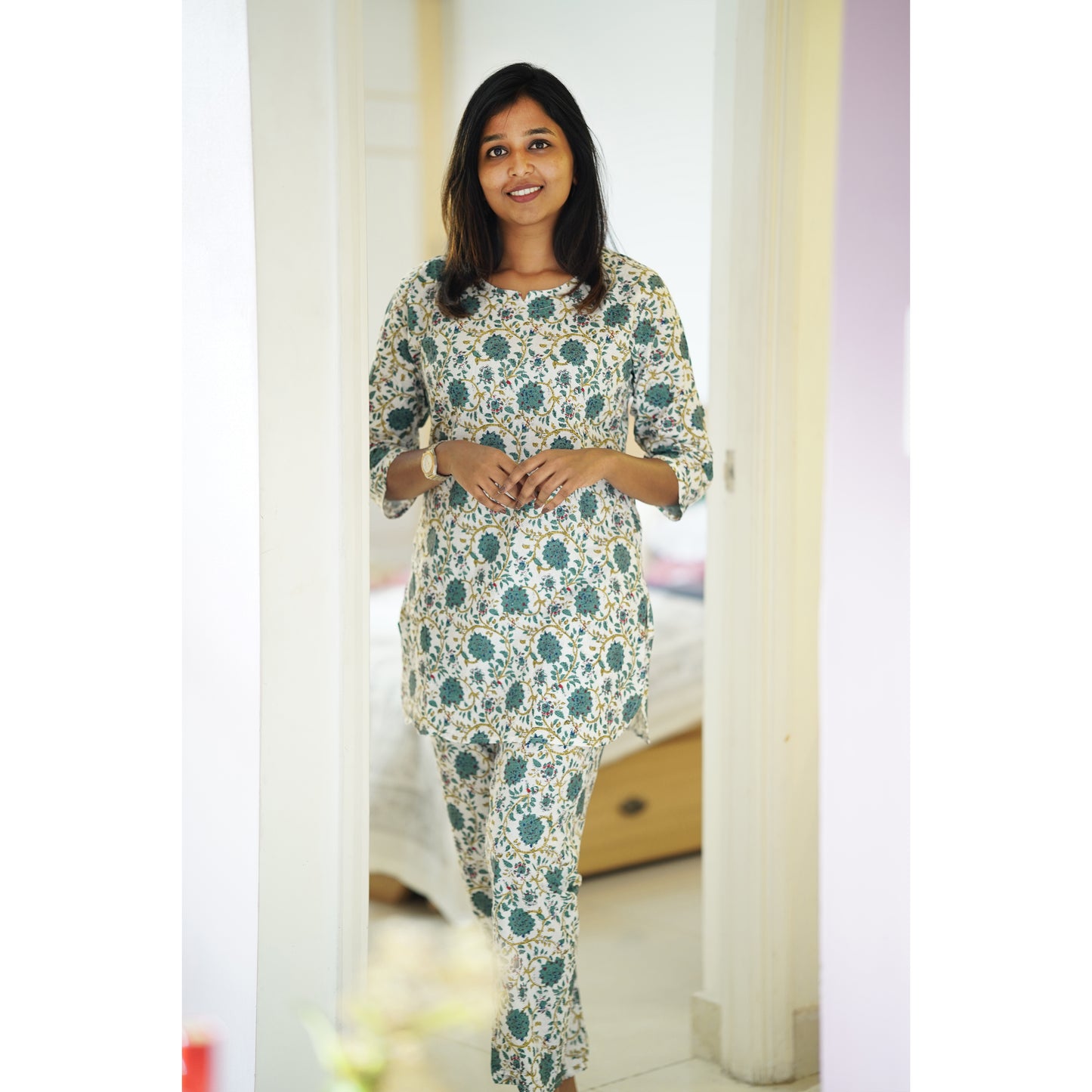 Blue floral co ord set
